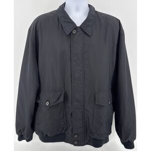 Brooks Brothers Bomber Jacket Men's XL Reversible Wool Navy Black Full Zip